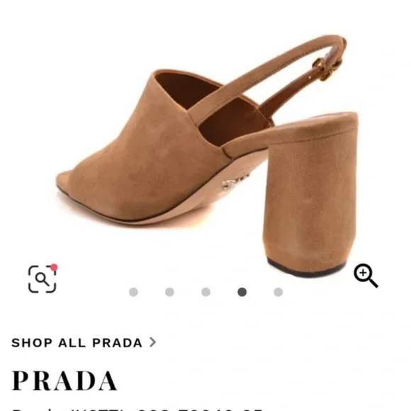 Prada Shield Suede Calzature Donna Camoscio Slingback Heels - Picture 2 of 9